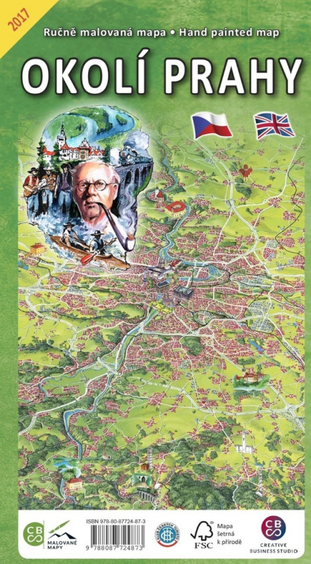 Okolí Prahy (Ručně malovaná mapa)