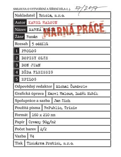 Marná práce - Karel Haloun