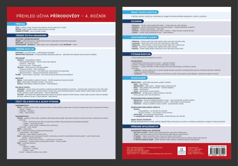 Přehled učiva přírodovědy pro 4. ročník (Přehledová tabulka učiva) - kniha z kategorie 1. stupeň