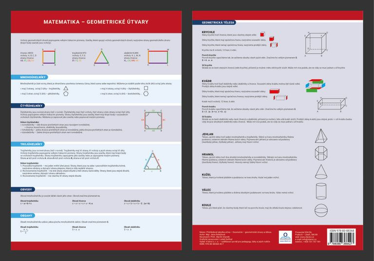 Geometrie - Geometrické útvary a tělesa - Přehledová tabulka učiva - kniha z kategorie 1. stupeň