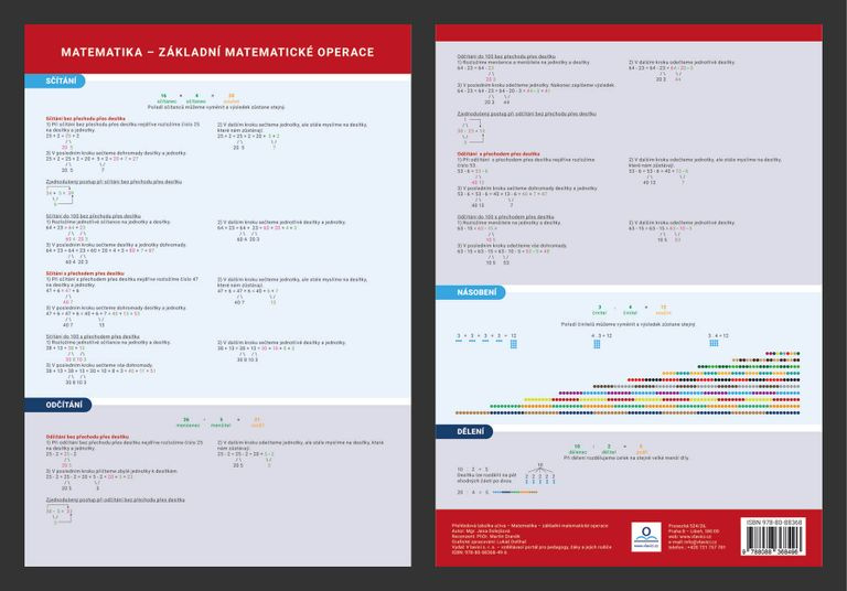 Matematika - Základní matematické operace - Přehledová tabulka učiva - kniha z kategorie 1. stupeň