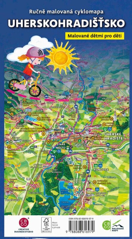 Ručně malovaná cyklomapa: Uherskohradišťsko (Malované dětmi pro děti)