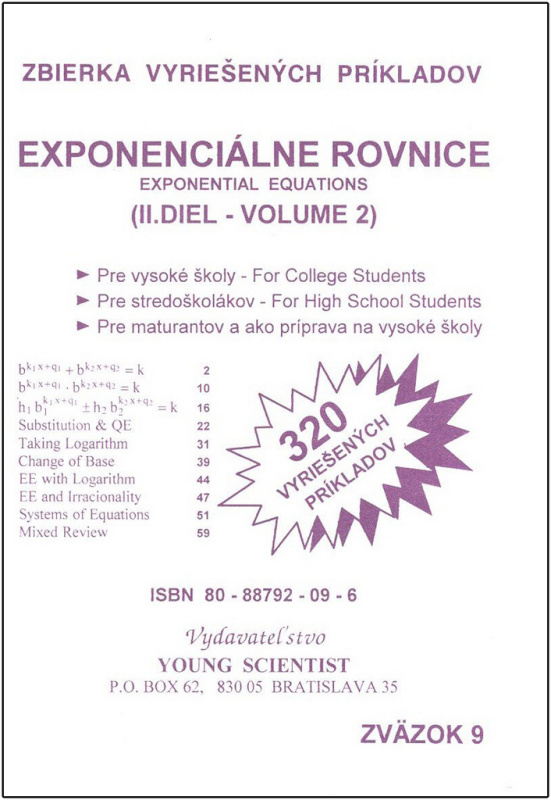 Exponenciálne rovnice - II. diel - Marián Olejár, Iveta Olejárová - kniha z kategorie Gymnázia