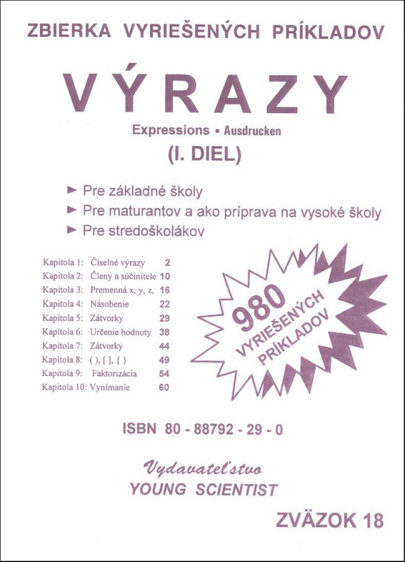 Výrazy I. (980 vyriešených príkladov) - kniha z kategorie Matematika