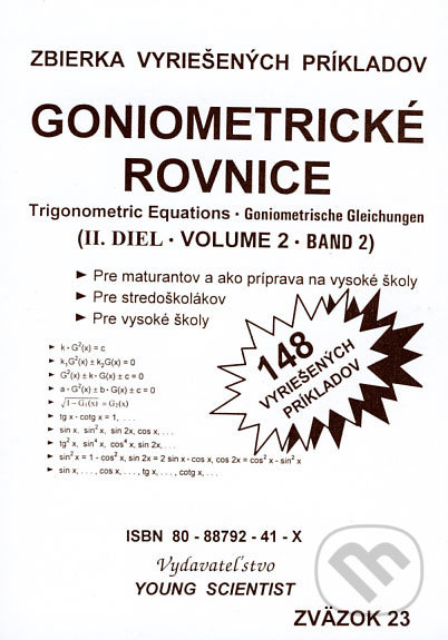 Goniometrické rovnice II (148 vyriešených príkladov) - kniha z kategorie Matematika