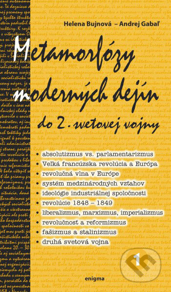 Metamorfózy moderných dejín 1 (do 2. svetovej vojny) - kniha z kategorie Historie