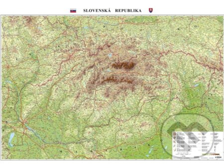 Slovensko - všeobecnozemepisná mapa 1: 400 000 (Nástenná mapa - lamino+ lišta)