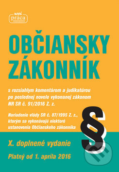 Občiansky zákonník 2016 (X. doplenné vydanie) - kniha z kategorie Právo
