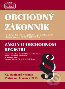 Obchodný zákonník 2018 (XV. platný od 1. marca 2018) - kniha z kategorie Obchodní právo