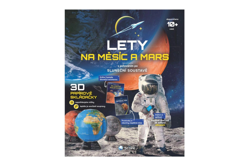 Lety na Měsíc a Mars – edukační knižní souprava s 3D modely a doplňky