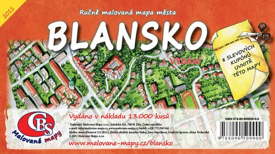 Blansko (Ručně malovaná mapa)