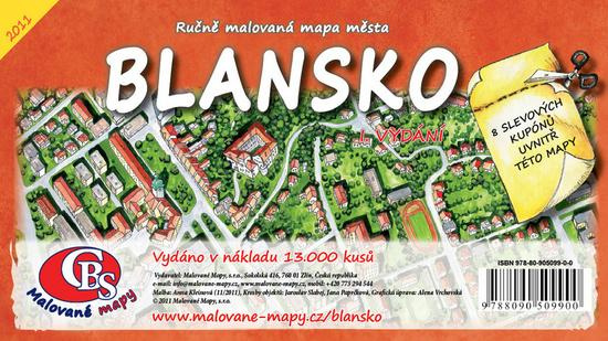 Blansko (Ručně malovaná mapa)