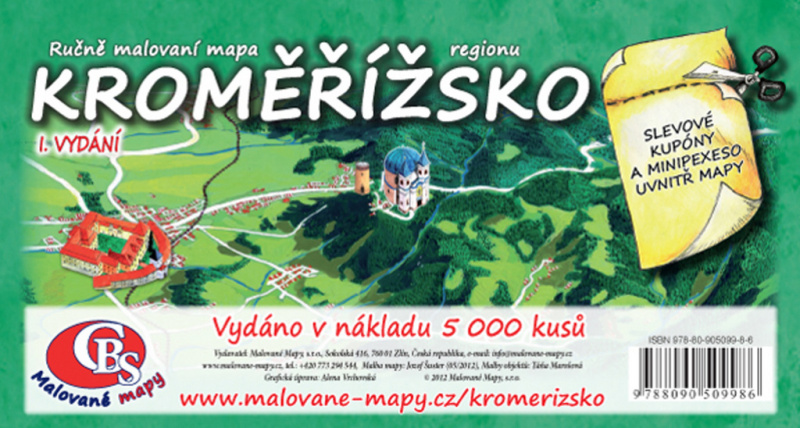 Kroměřížsko (Ručně malovaná mapa)