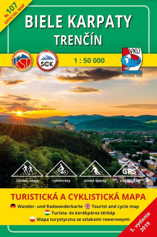 Biele Karpaty Trenčín 1 : 50 000 (107 Turistická a cyklistická mapa)