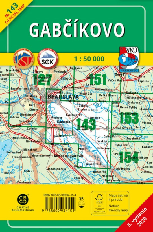 Gabčíkovo - 5.vydanie 2020 (143 Turistická a cyklistická mapa)