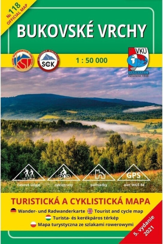 Bukovské vrchy 1: 50 000 (Turistická a cyklistická mapa 118)