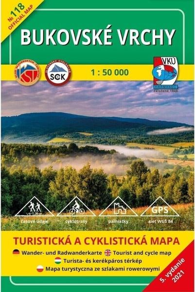 Bukovské vrchy 1: 50 000 (Turistická a cyklistická mapa 118)