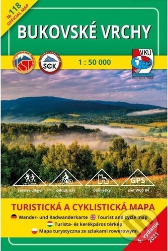 Bukovské vrchy 1: 50 000 (Turistická a cyklistická mapa 118)