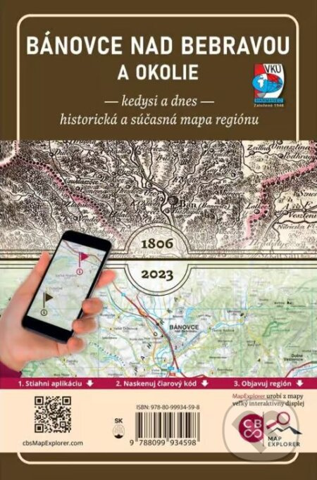 Porovnávacia mapa Bánovce nad Bebravou a okolie kedysy a dnes