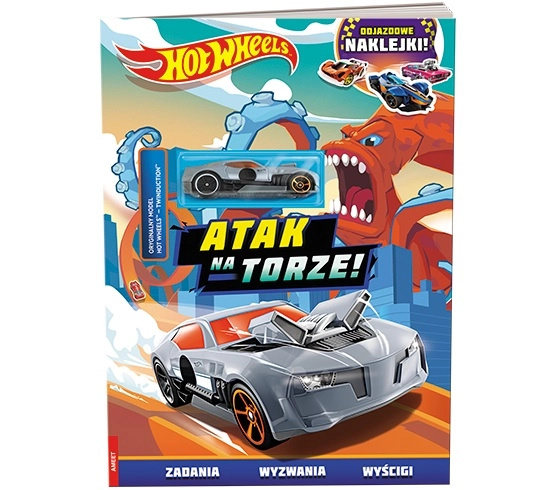 Hot Wheels: útok na trati – interaktivní kniha se samolepkami a modelem auta
