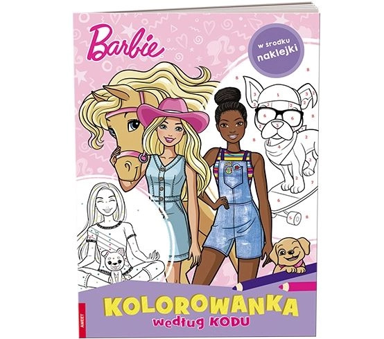 Barbie omalovánka podle kódu se samolepkami