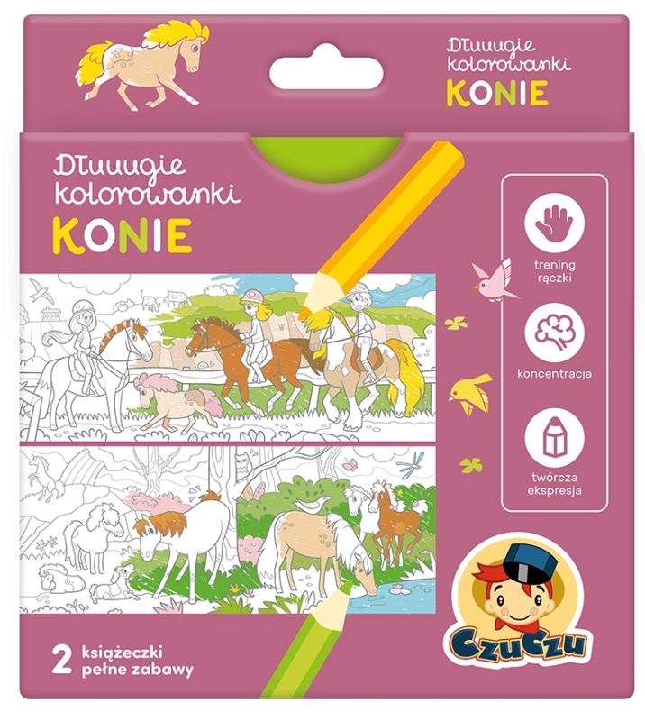 Dlouhé omalovánky Koně – kreativní sada pro děti CZUCZU