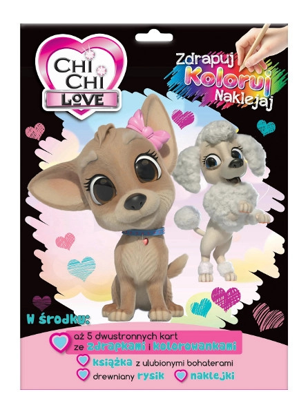 Chi Chi Love – set pro škrábání, vybarvování a samolepky