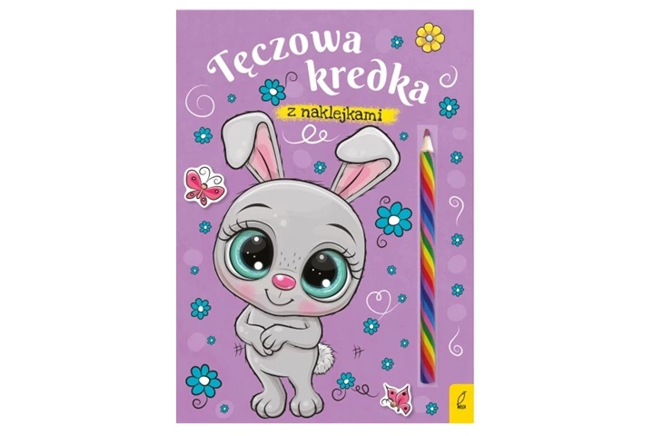 Králiček – omalovánky s duhovou pastelkou a samolepkami