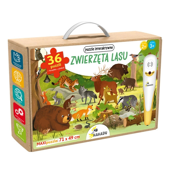 Kakadu mluvící puzzle lesní zvířata