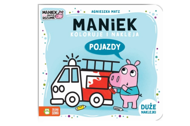 Maniek koloruje a nalepuje vozidla