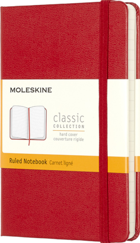 Moleskine zápisník tvrdý linkovaný červený S