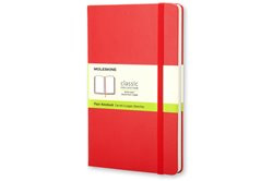 Moleskine zápisník tvrdý čistý červený L