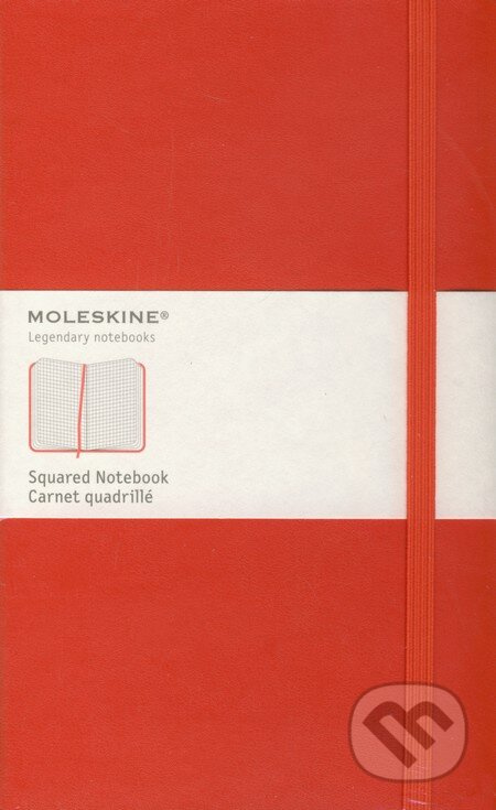 Zápisník Moleskine - tvrdé desky, L, čtverečkovaný červený