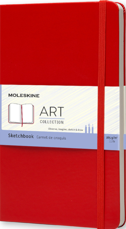 Skicář Moleskine - tvrdé desky, L červený
