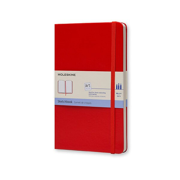 Skicář Moleskine - tvrdé desky, L červený