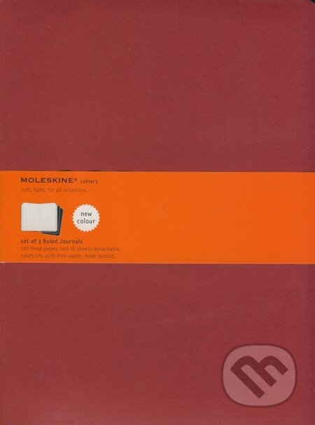 Sešity Moleskine Cahier, XL, linkované, 3 ks červený