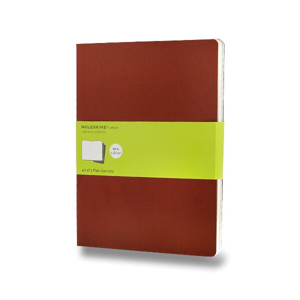 Sešity Moleskine Cahier, XL, čisté, 3 ks červený