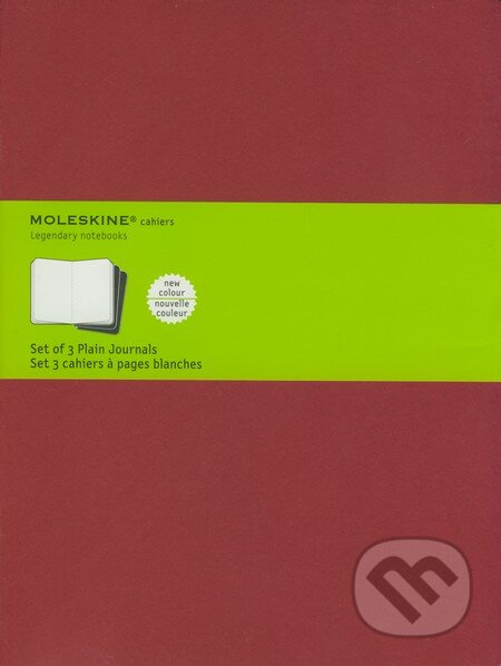 Sešity Moleskine Cahier, XL, čisté, 3 ks červený