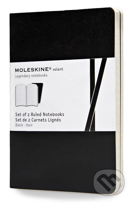 Moleskine - sada 2 malých linajkovaných zápisníkov Volant (mäkká väzba) - čierny