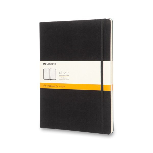 Zápisník Moleskine - tvrdé desky, XL, linkovaný černý