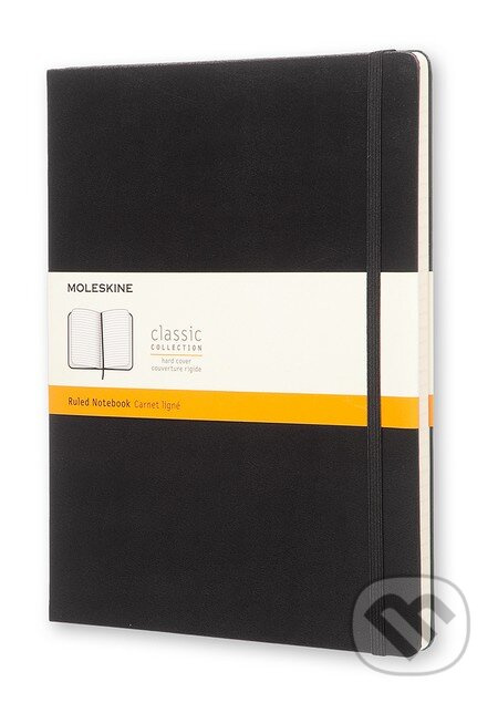 Zápisník Moleskine - tvrdé desky, XL, linkovaný černý