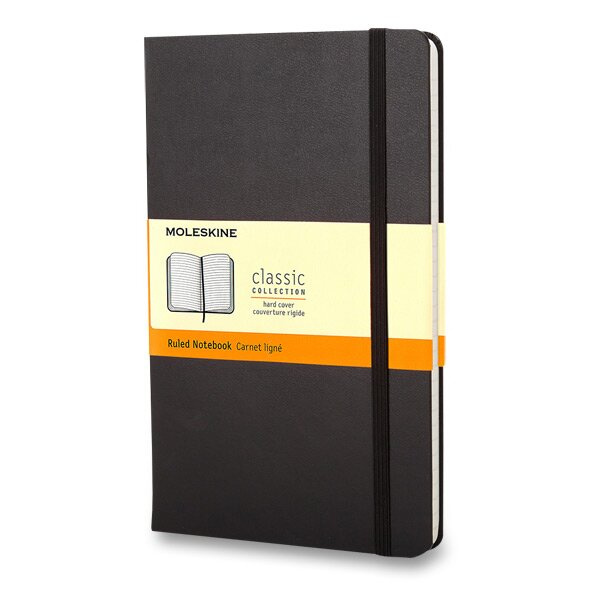 Zápisník Moleskine - tvrdé desky, S, linkovaný černý