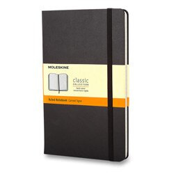 Moleskine zápisník tvrdý linkovaný černý L