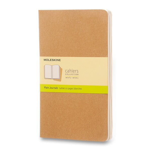 Sešity Moleskine Cahier, L, čisté, 3 ks karton