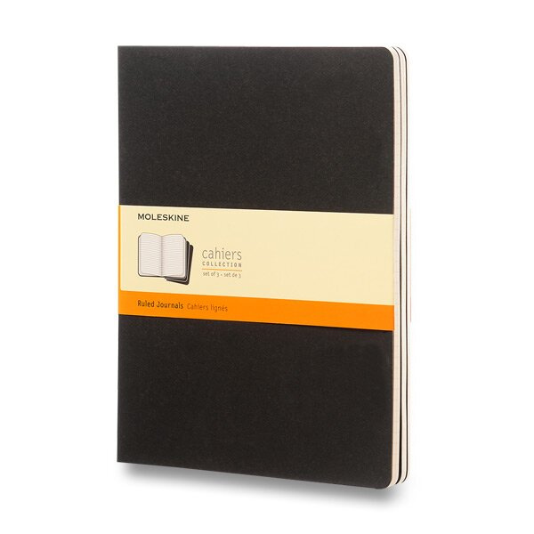 Sešity Moleskine Cahier, XL, linkované, 3 ks černý