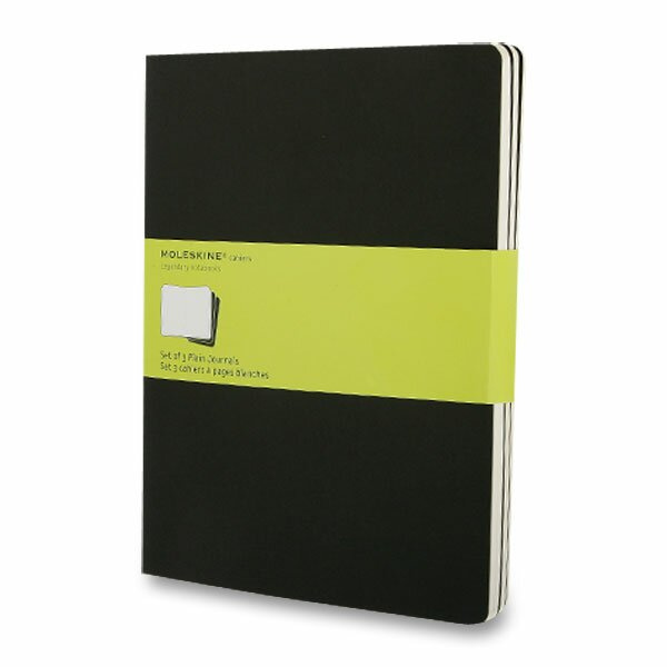 Moleskine sešity 3 ks, čisté - černé XL