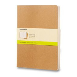 Sešity Moleskine Cahier, XL, čisté, 3 ks karton