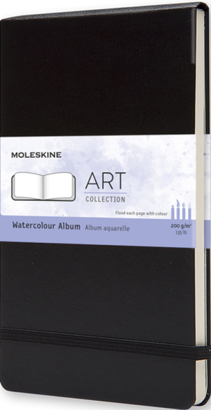 Skicář Moleskine Watercolour Album - tvrdé desky L, černý