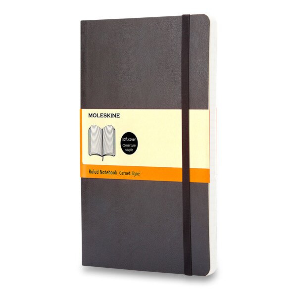 Zápisník Moleskine - měkké desky, S, linkovaný černý