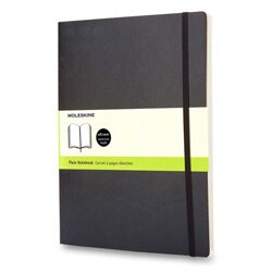 Zápisník Moleskine - měkké desky, XL, čistý černý
